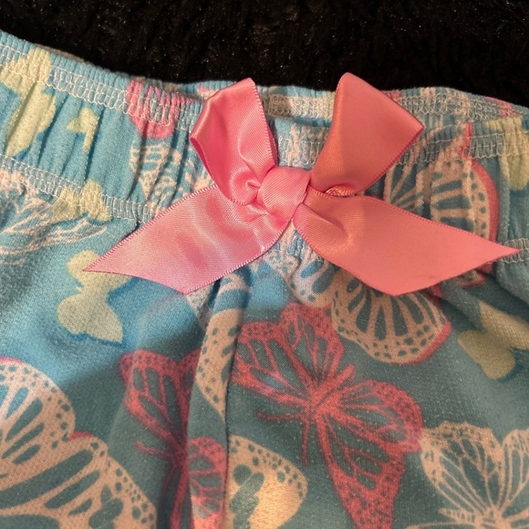 Size 7/8 Girls Butterfly Shorts with Pink Bow A3 - Picture 2 of 3